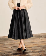Back lace-up volume flared skirt
