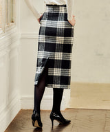 Classic checkered wool skirt