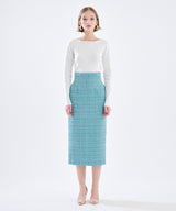 Tweed straight skirt