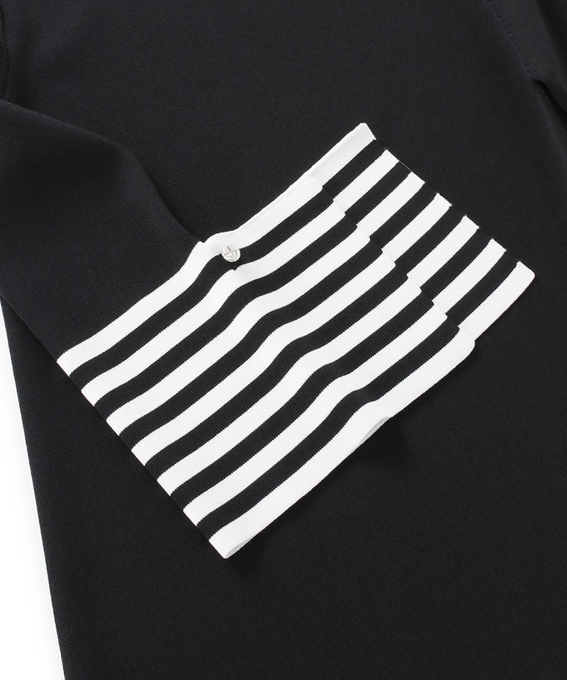 Cuff striped knit top