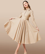 Audrey look airy dress with long sleeves