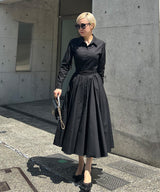Audrey look airy dress with long sleeves