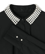 Handmade pearl collar blouse