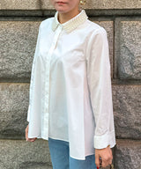 Handmade pearl collar blouse