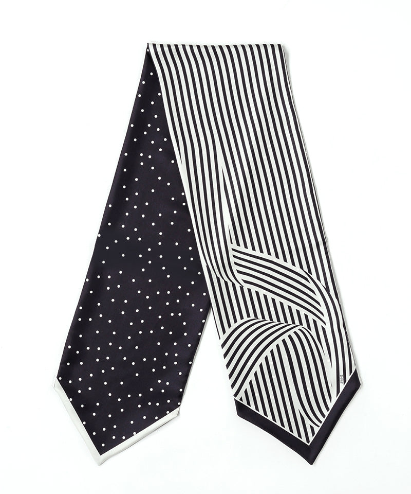 Made in Japan curved stripe x dotted scarf