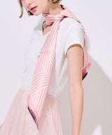 日本製弧形條紋×圓點圍巾