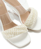 JENNE pearl clear wedge sandals
