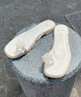 珍珠透明夾趾涼鞋