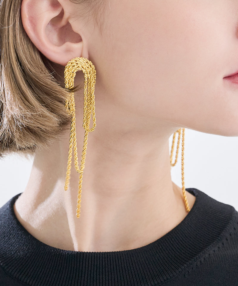 日本製JENNE 金色鏈條螺絲耳環