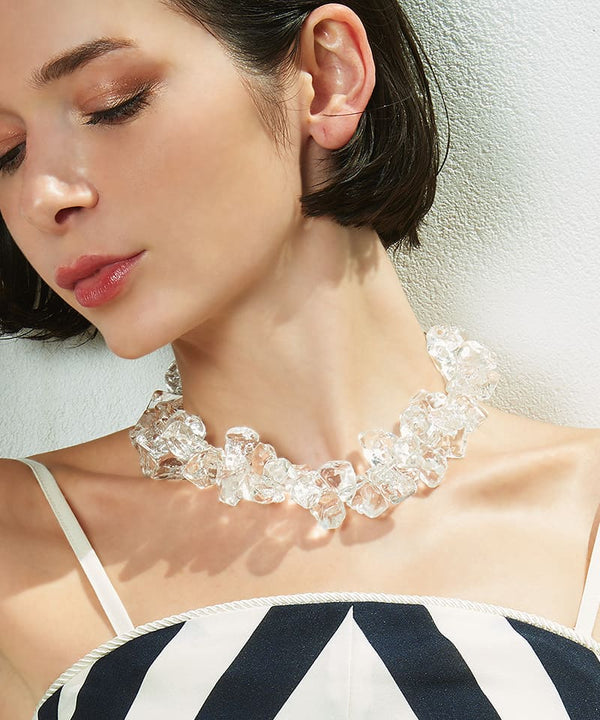 Luxury crystal ice necklace made in Japan