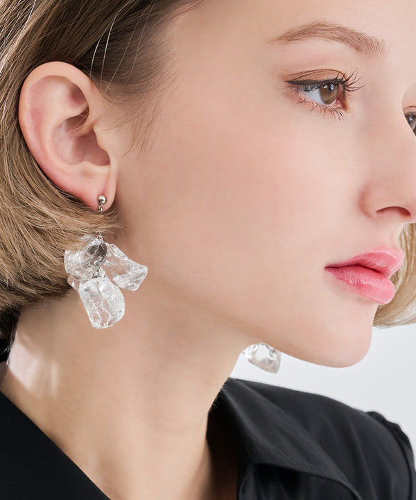 Luxury crystal ice earrings made in Japan
