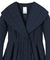 French chic quilted flare coat
