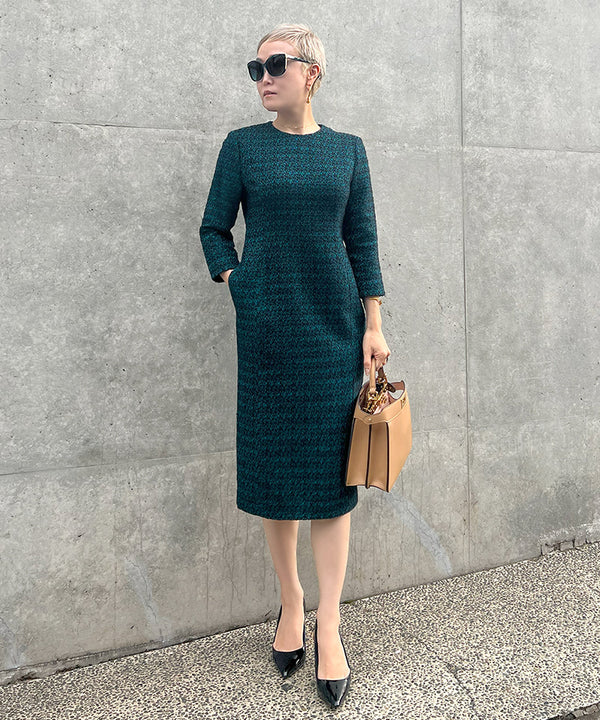 Classic I-line tweed dress