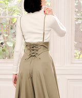 Back lace-up flared pants