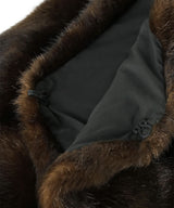 Faux mink padded cape