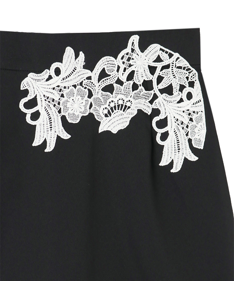 Embroidered BOX tuck skirt