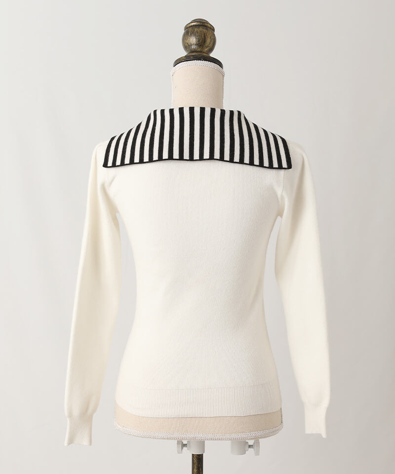Sailor collar knit top
