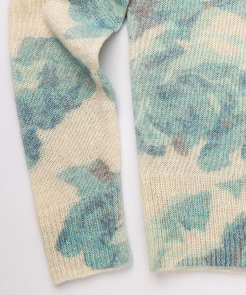 Mohair flower printed knitwear