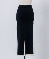 Ribbed knit bi-color tight skirt
