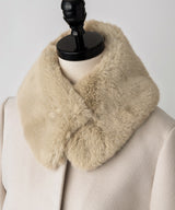 Peplum short coat with eco-fur collar