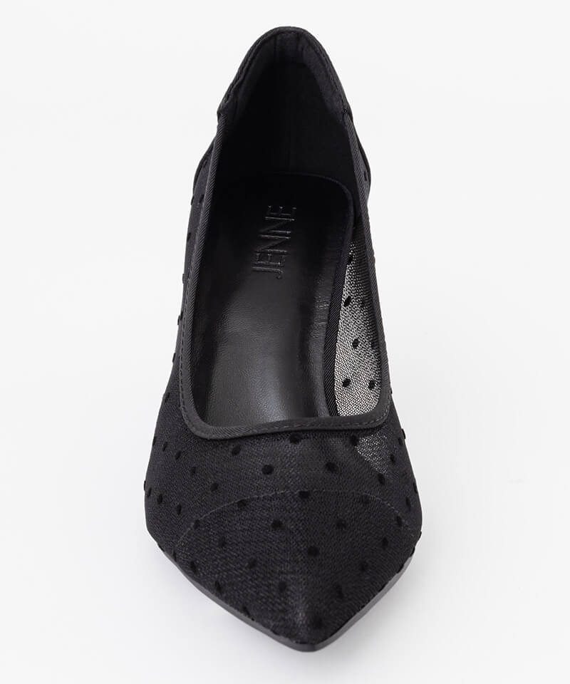 Dotted tulle pumps
