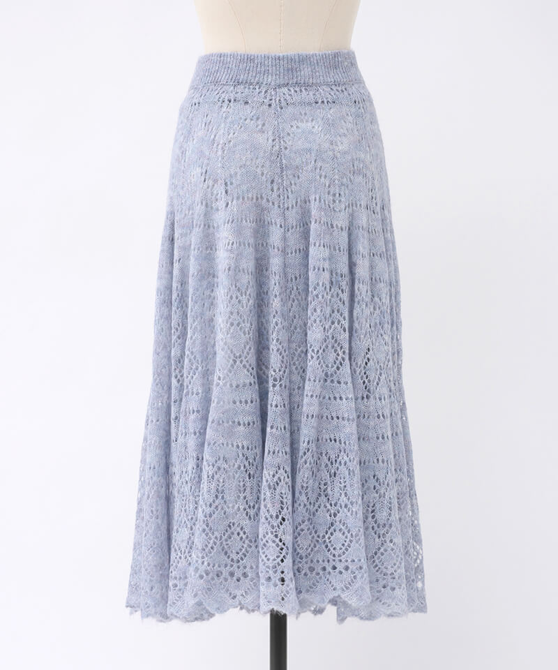 Knitted lace flared skirt