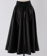 Faux leather flared skirt