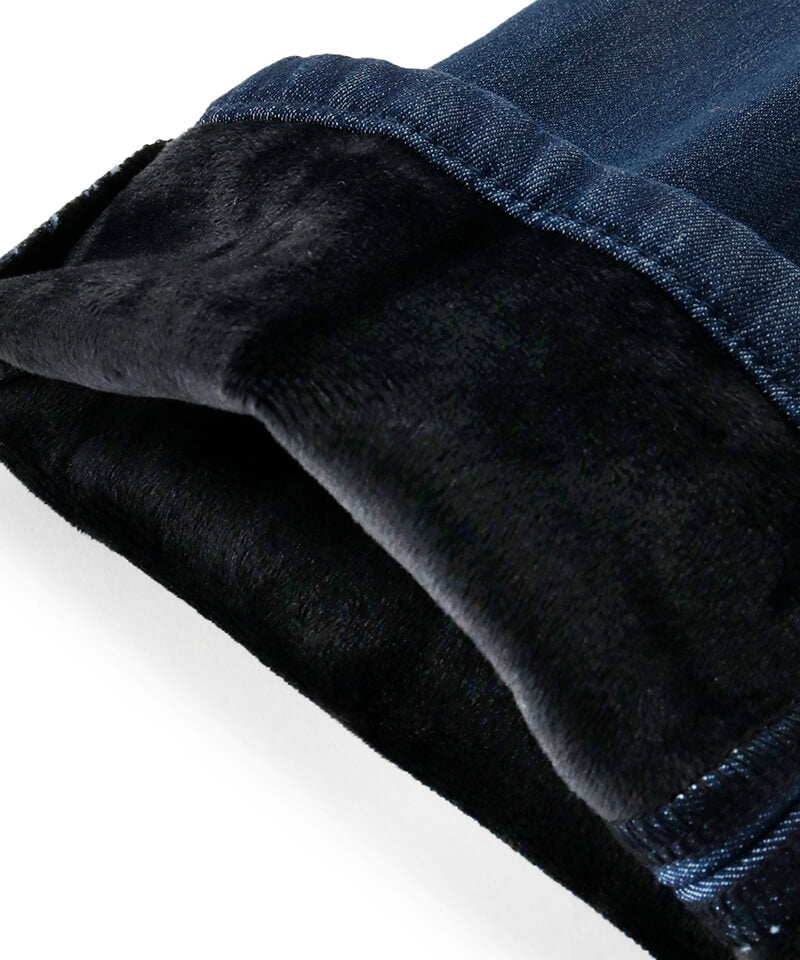 Wool-lined denim pants