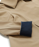 Bicolor lined collar flared coat