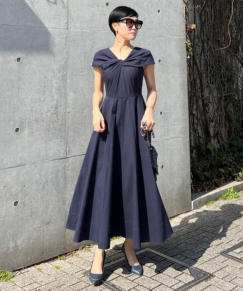 Front twisted French dress