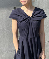 Front twisted French dress