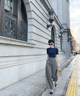 Wrap-skirt style wide pants