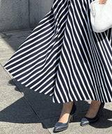 Sharp striped A-line skirt
