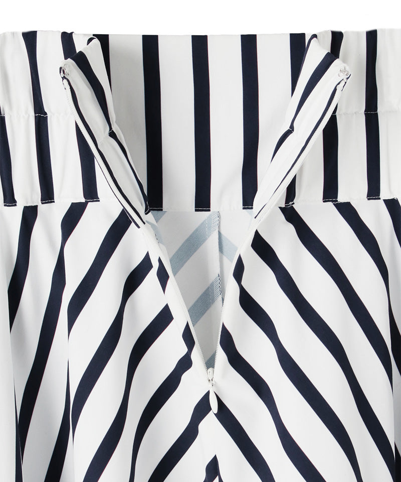 Sharp striped A-line skirt