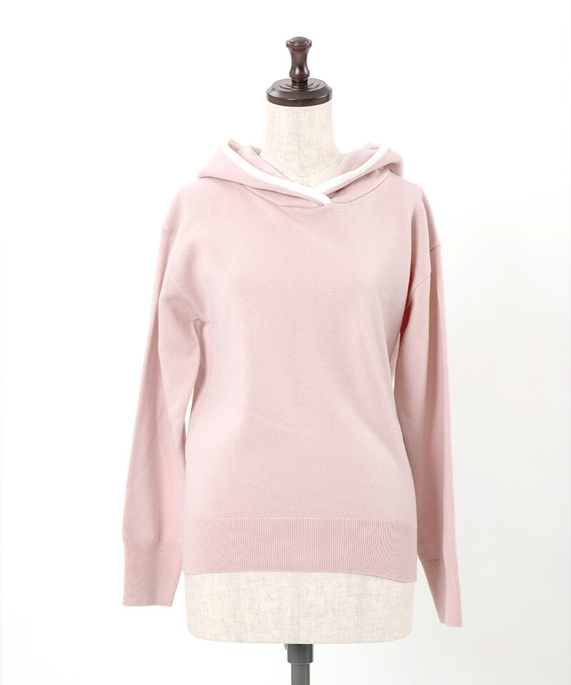 Bicolor knit hoodie