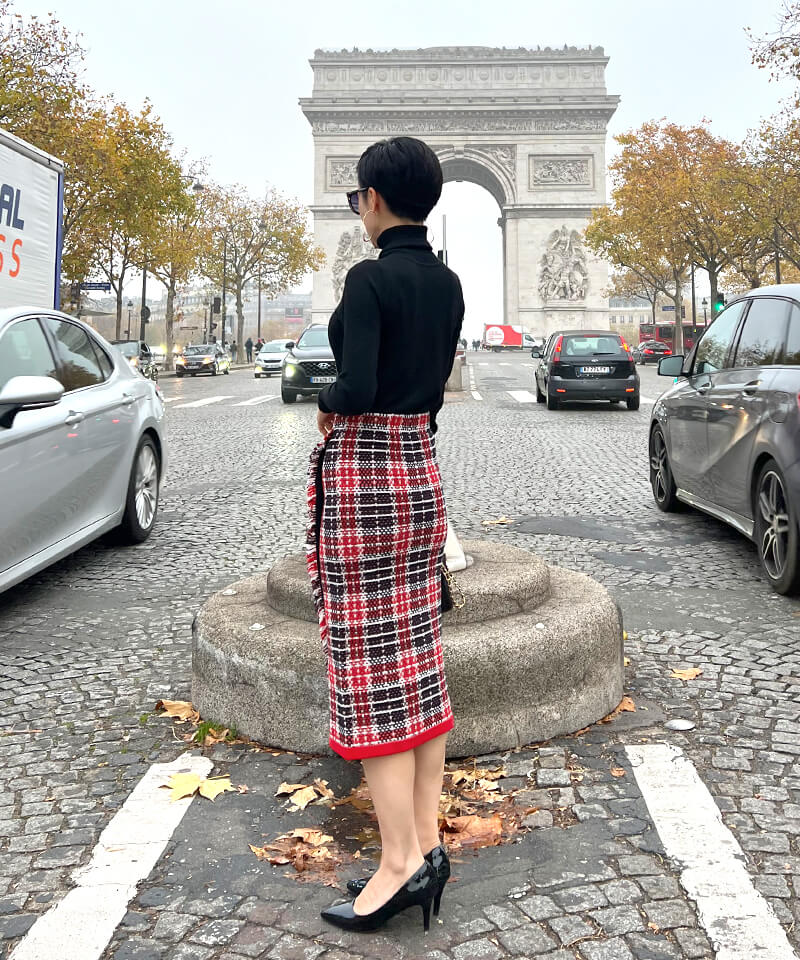 Tweed-style knit skirt